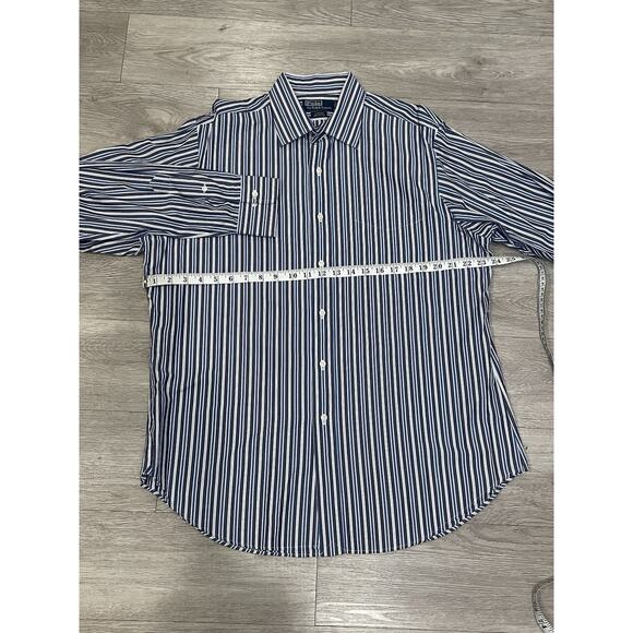Lot of 2 Ralph Lauren Mens Shirt 34/35 16.5 Classic Button Up Preppy Striped - Picture 7 of 8